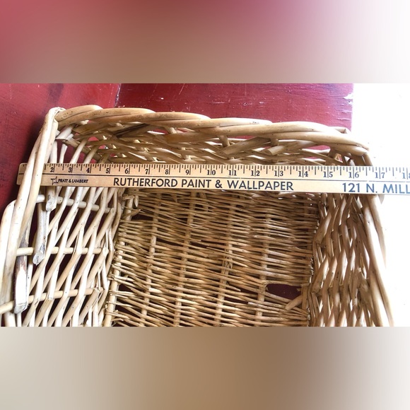 9669 VTG Heavy Woven Towel quilt throw Storage Basket Pet Bed Tan Rectangle - Picture 5 of 14